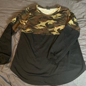 Half camo\half black long sleeve